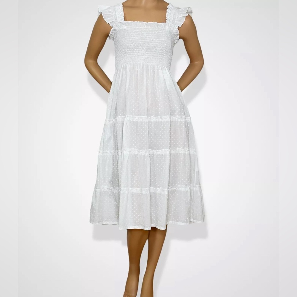 NWT HILL HOUSE Ellie Dress, Sheer White Swiss Dot, XS